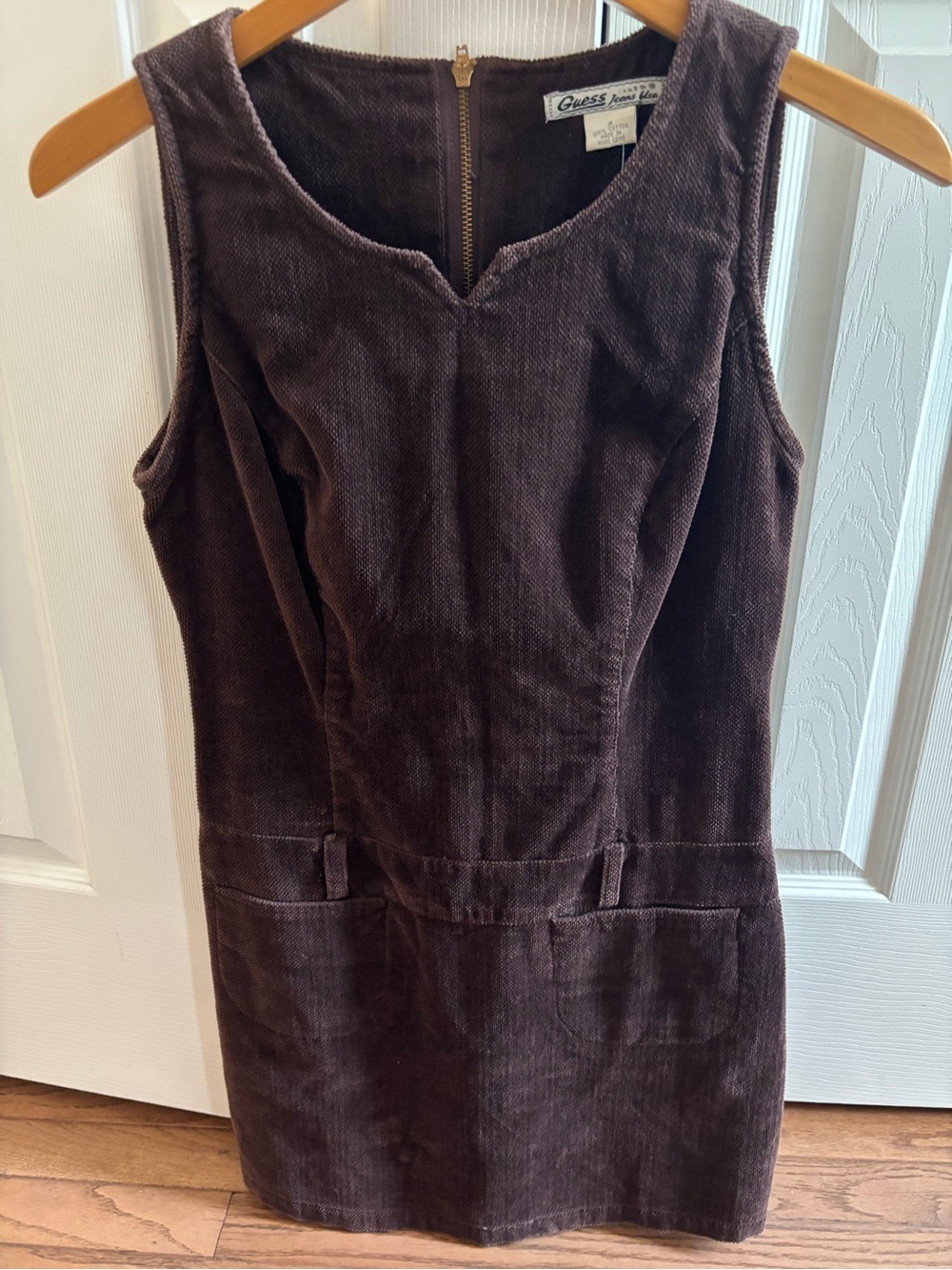 Guess Chocolate Brown Corduroy Mini Dress